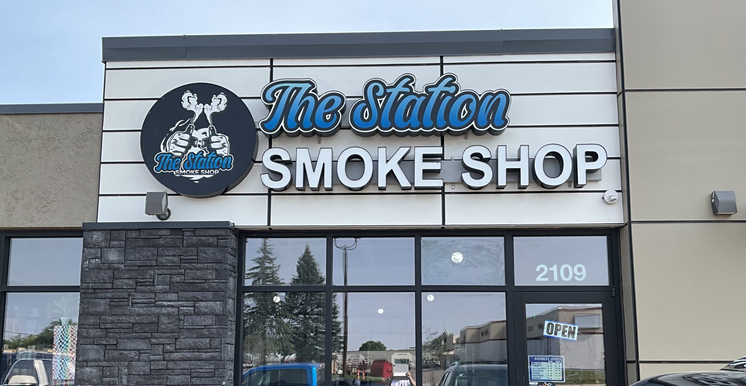 Front of the Sioux Falls location of The Station smoke shop.